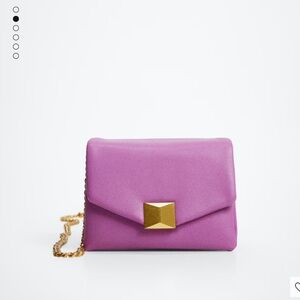 Mango crossbody bag with stud in purple/pink